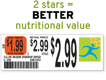 2 stars equal better nutritional value